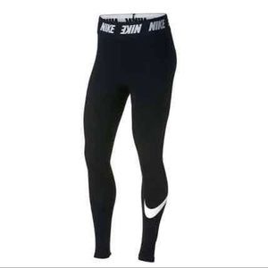 Nike | Sportswear Club High Rise Swoosh Womens Black Leggings XS